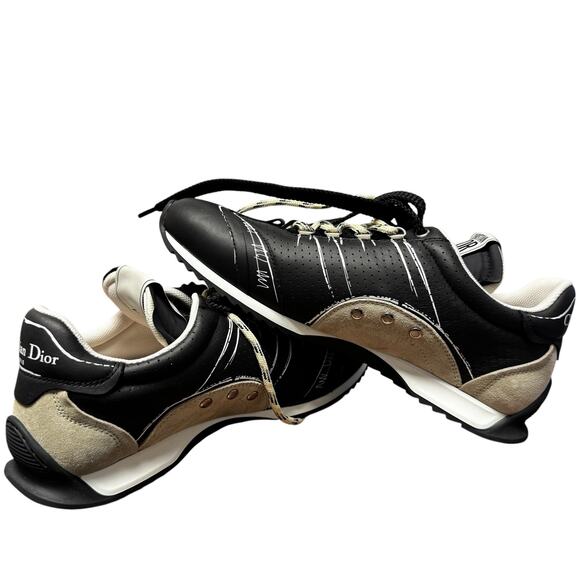 Christian Dior Black Calfskin D Sketch Sneaker Womens 9 - Picture 9 of 11